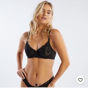 Savage x Fenty Unlined Lace Bra Black